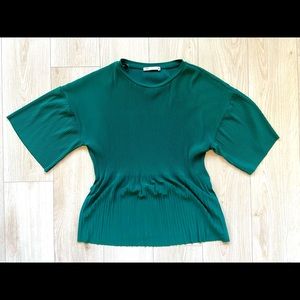 Small Zara womens green texture blouse